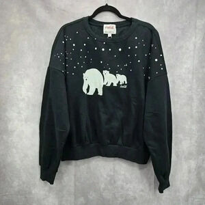 Wildfox × Coco-Cola Bears Fifi Jet Black Sweater Pullover XL